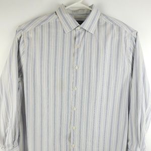 Perry Ellis City Fit Striped Button Dress Shirt